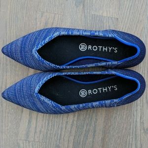 Rothy's Blue Pointed Toe Flats